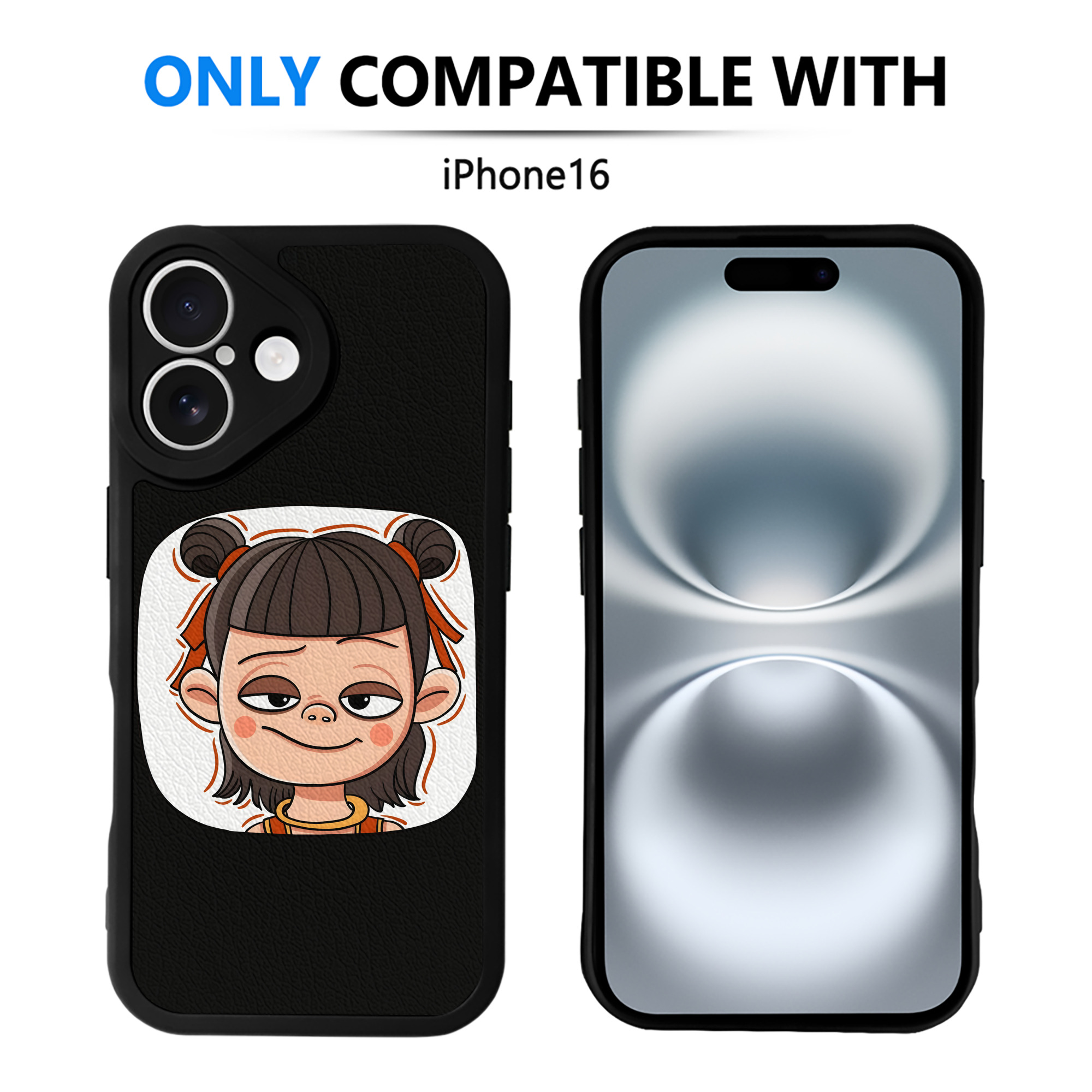（画像用） Ne Zha 2 ナタ 魔童の大暴れ 【iPhone 16シリーズ対応】シリコンスマホケース（レザー調） 材質：シリコン